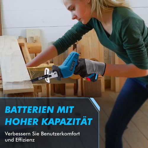 4000rpm 2 Akku Säbelsäge Mit 8 Sägeblätter Elektrische Reciprosäge Tigersäge DE - Bild 10 von 11