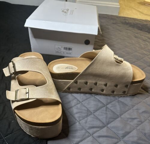 Platform Flat form Sandals, Slide Sandal, Fashion Platform/Flat Form. - Picture 3 of 7
