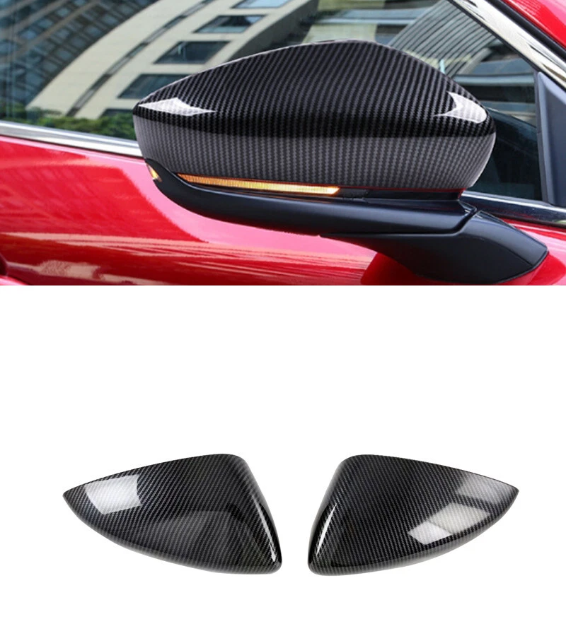 Carbon Fiber Door Side Mirrors Cover Trim For 2020 2023 Mazda CX-30 Accessories