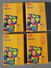 Lot of 4 Staples Photo Plus Gloss Inkjet Printer Paper 4x6 60 Pack 72lb 270g/m2