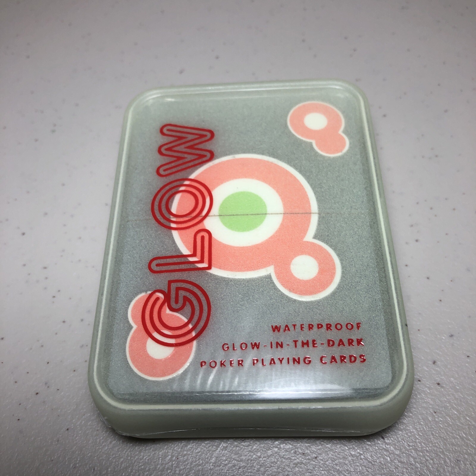 Glow in the Dark Waterproof Poker Cards With Case Kikkerland, New Sealed