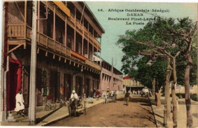 Old postcard AK Senegal Fortier 46. Dakar-Boulevard Pinet Laprade-La Poste (235304)