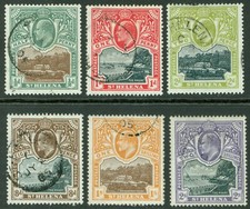 SG 55-60 St Helena 1903. ½d to 2/-. Very fine used set of 6 CAT £160