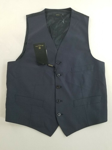 Nuevo Massimo Dutti Hombre Traje Chaleco 2705/176/401 Italiano Tela Navy  Lana | eBay