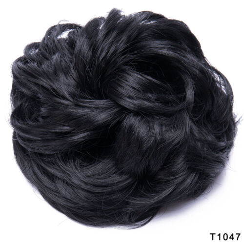 100% Real Thick Curly Messy Bun Hair Piece Scrunchie Natural Hair Extensions USA - Picture 35 of 60
