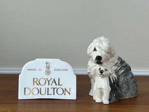 Royal Doulton OLD ENGLISH SHEEPDOG & PUP DA 176 Warren Platt 4 ½” Figurine: Mint