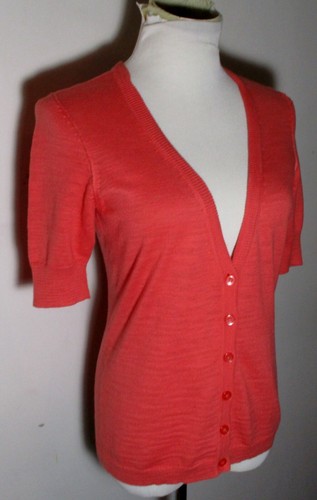 CASLON Pink Fuschia Short Sleeve Cardigan Sweater Size S - Picture 3 of 6