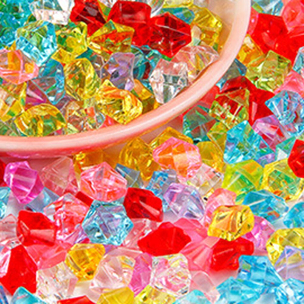 Irregular Shaped Acrylic Ice Gravel 1cm Size Colorful Decorative Stones