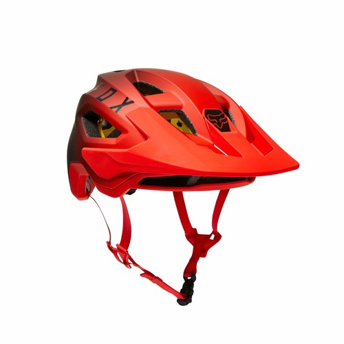 Fox Speedframe MIPS MTB Mountain Bike Casco Rosso Fluorescente | eBay