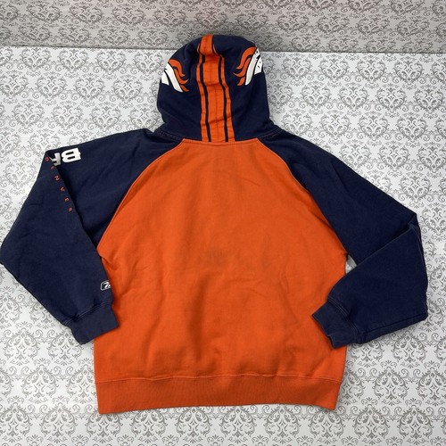 NFL Team Apparel Reebok Denver Broncos Hoodie Sweatshirt Pullover Youth L 14/16 - Picture 8 of 12