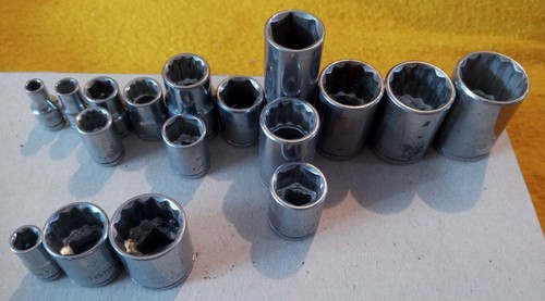 Lot Of 17 Westward 1 2 3 8 1 4 Drive Socket Set 6 12 Point Mostly Sae Ebay