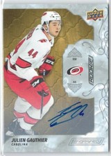 19/20 UD ENGRAINED JULIAN GAUTHIER #55 OAK ROOKIE AUTO CAROLINA HURRICANES 