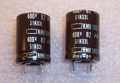 QTY (10) 82uf 400V 105' SNAP-IN ELECTROLYTIC CAPACITORS KMH400VN82RM22X30T2 NCC