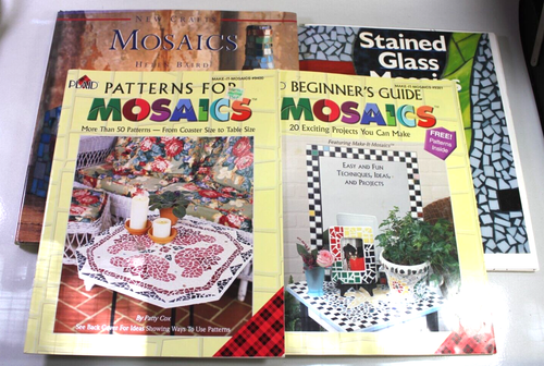 4 Mosaic Books, Stained Glass New Crafts some Patterns Included