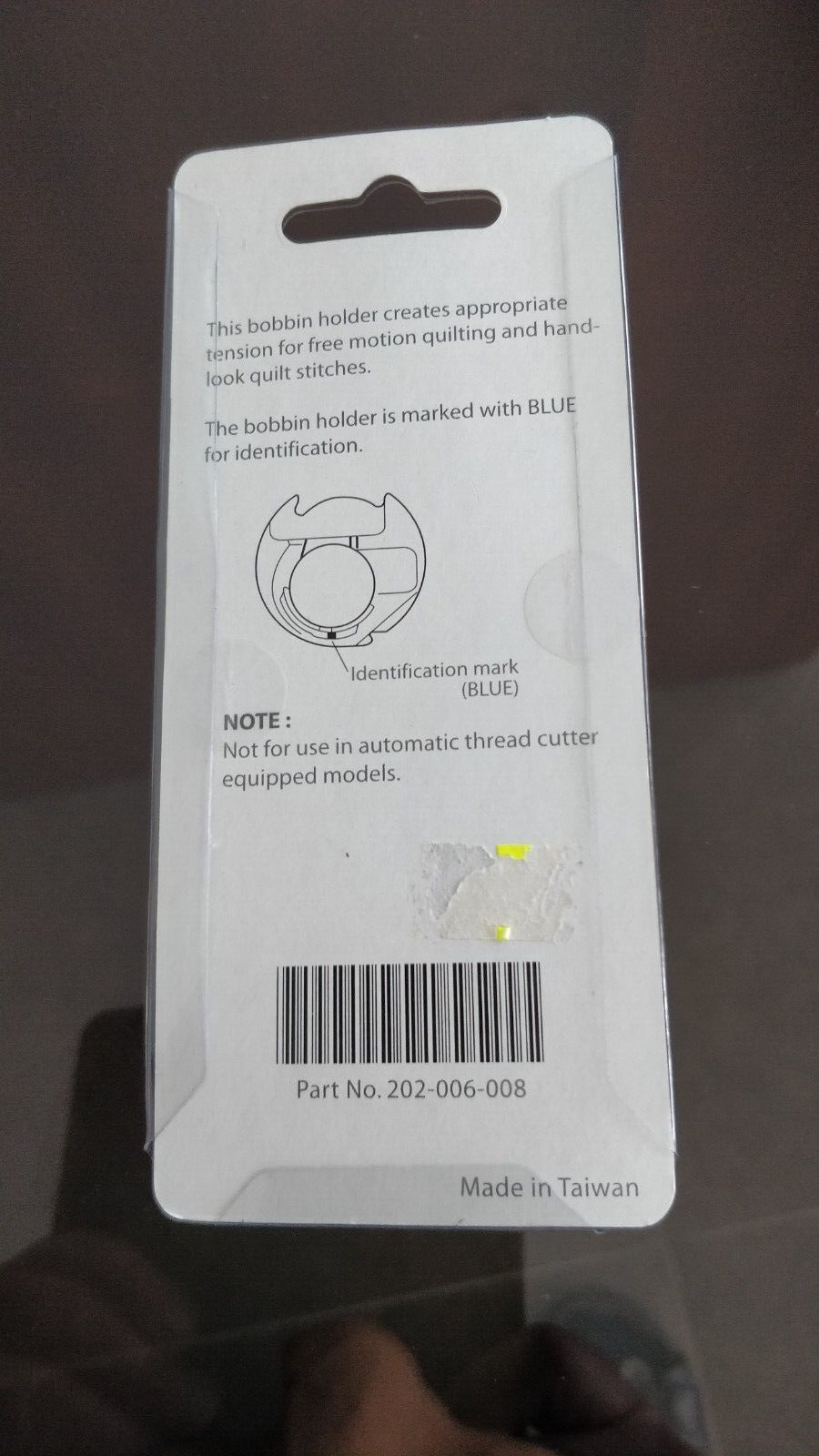 Janome Bobbin Holder For Free Quilting + HandLook Quilt Stitch 202006