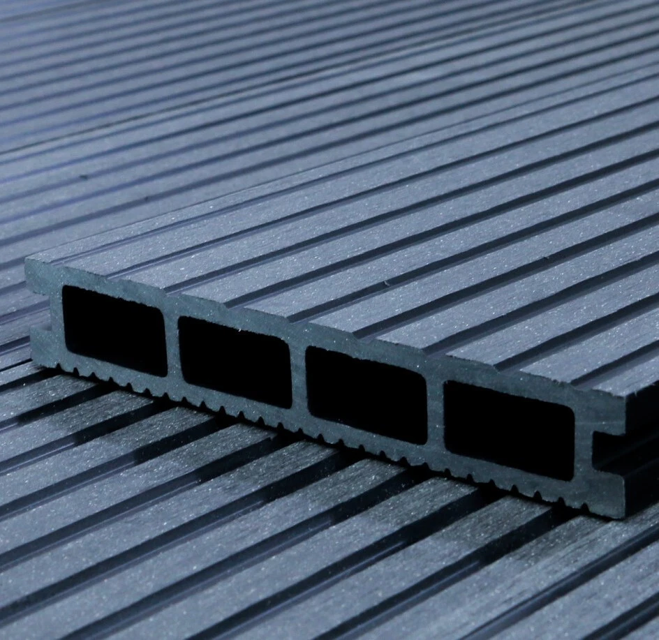 WPC Terrassendiele Hohldiele 24x146 mm Grau Holz Dielen Terrassen Balkon, Muster - Bild 2 von 4