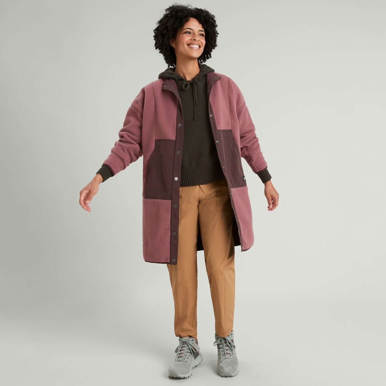 Women's KATHMANDU Co-Z High Pile Longline Coat Jacket Size 8 VERY RARE RRP $359! image 5