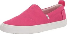 Toms Alpargata Fenix Dark Pink Canvas Slip On Sneaker Girls Youth Size 6