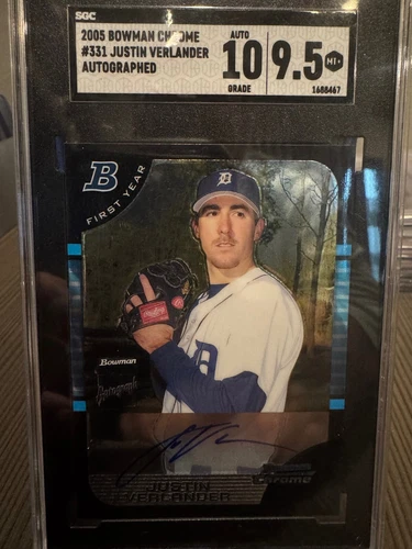 Justin Verlander 2005 Bowman Chrome Auto #331 Rookie RC PSA 10 Detroit Tigers