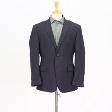 Jos. A. Bank 43R Gray Sport Coat Blazer Jacket Check 2B Wool