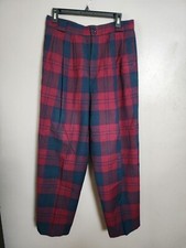 Vintage Giorgio Sant Angelo Women's Wool Plaid Pants Size 14