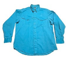 VTG Wrangler Brushpopper Shirt Mens XL Western X Long Tails Rodeo Cowboy