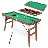 Billardtisch Klappbar Tisch Billiard 138 X 67 X 79,5 Cm Mit 2 Queues, 16 Billard