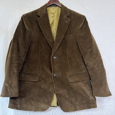 Lands End Corduroy Sport Coat Men 40S Green Cotton Blazer 2 Button Jacket Preppy