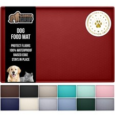 GORILLA GRIP 100 Waterproof Raised Edge Silicone Pet Feeding Mat for Dog Cat