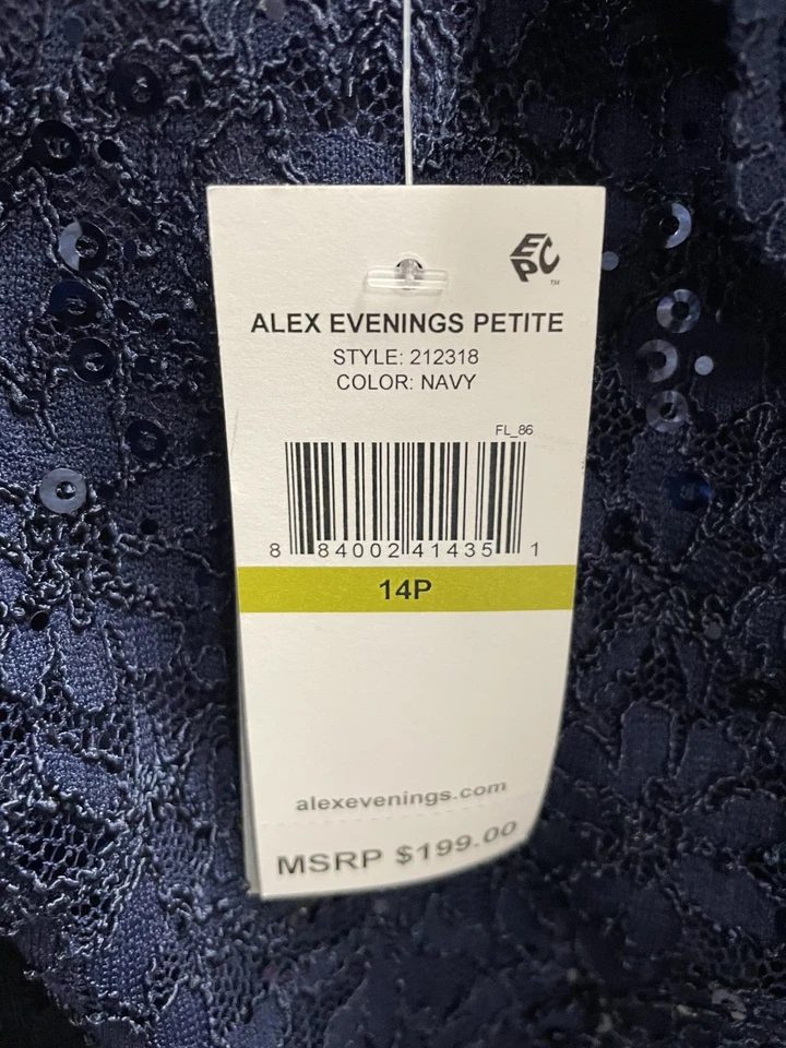 VESTIDO LARGO DE NOCHE ALEX CON CORPIÑO DE ENCAJE DE LENTEJUELAS 14P PETITE Foto 3 de 3