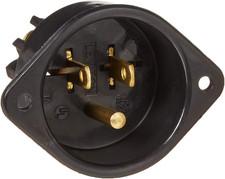 15 Amp, 125 Volt, Flanged Inlet Receptacle, Straight Blade, Commercial Grade, Gr