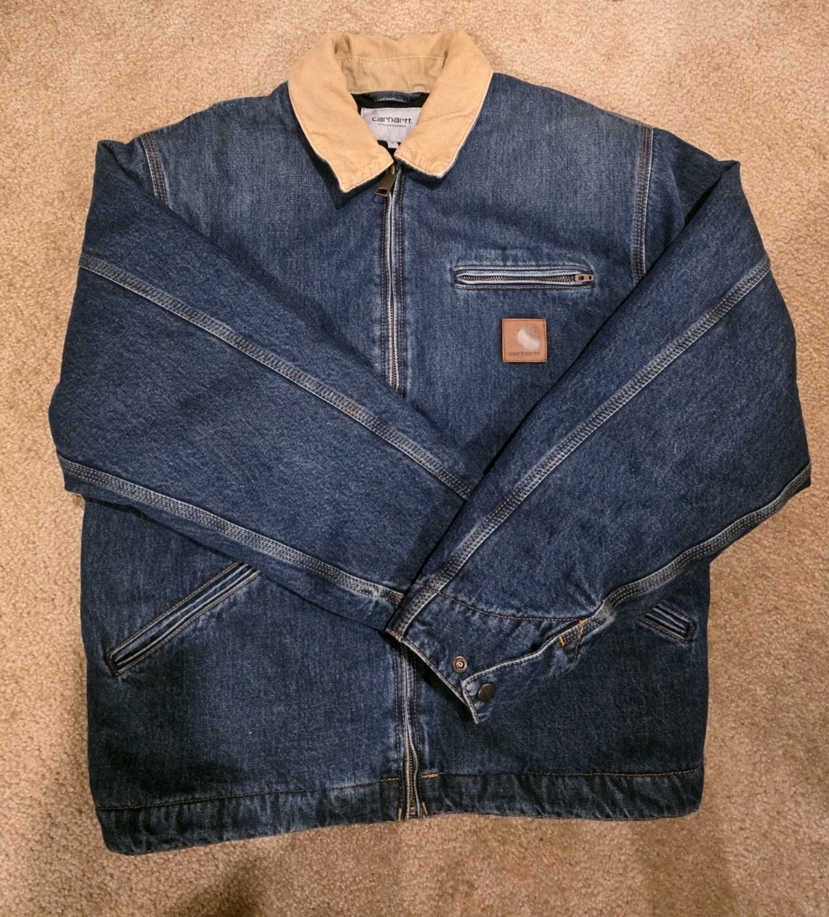 Carhartt WIP Men's OG Detroit Jacket Blue/Cream Size S