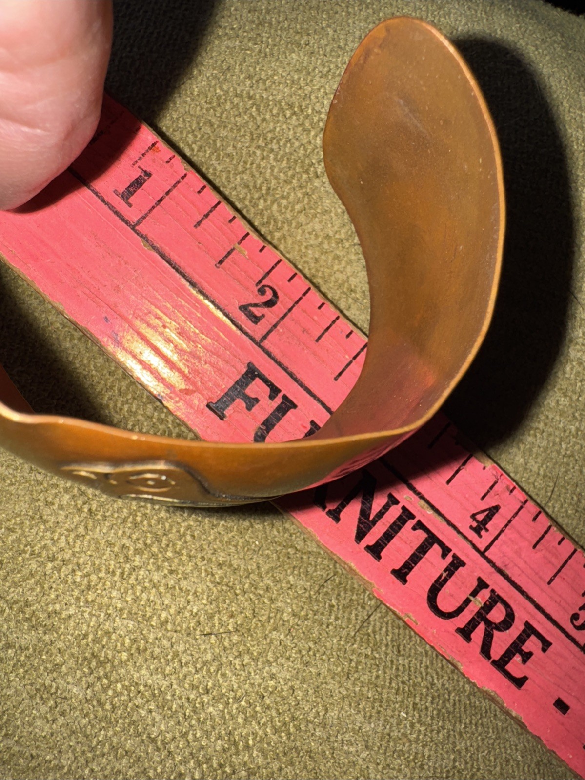 VTG Native American  Wide Solid Copper Cuff Brace… - image 5