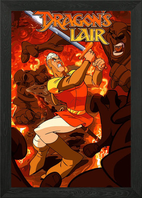 Dragon's Lair Game Framed Wall Art Poster Canvas Print Picture