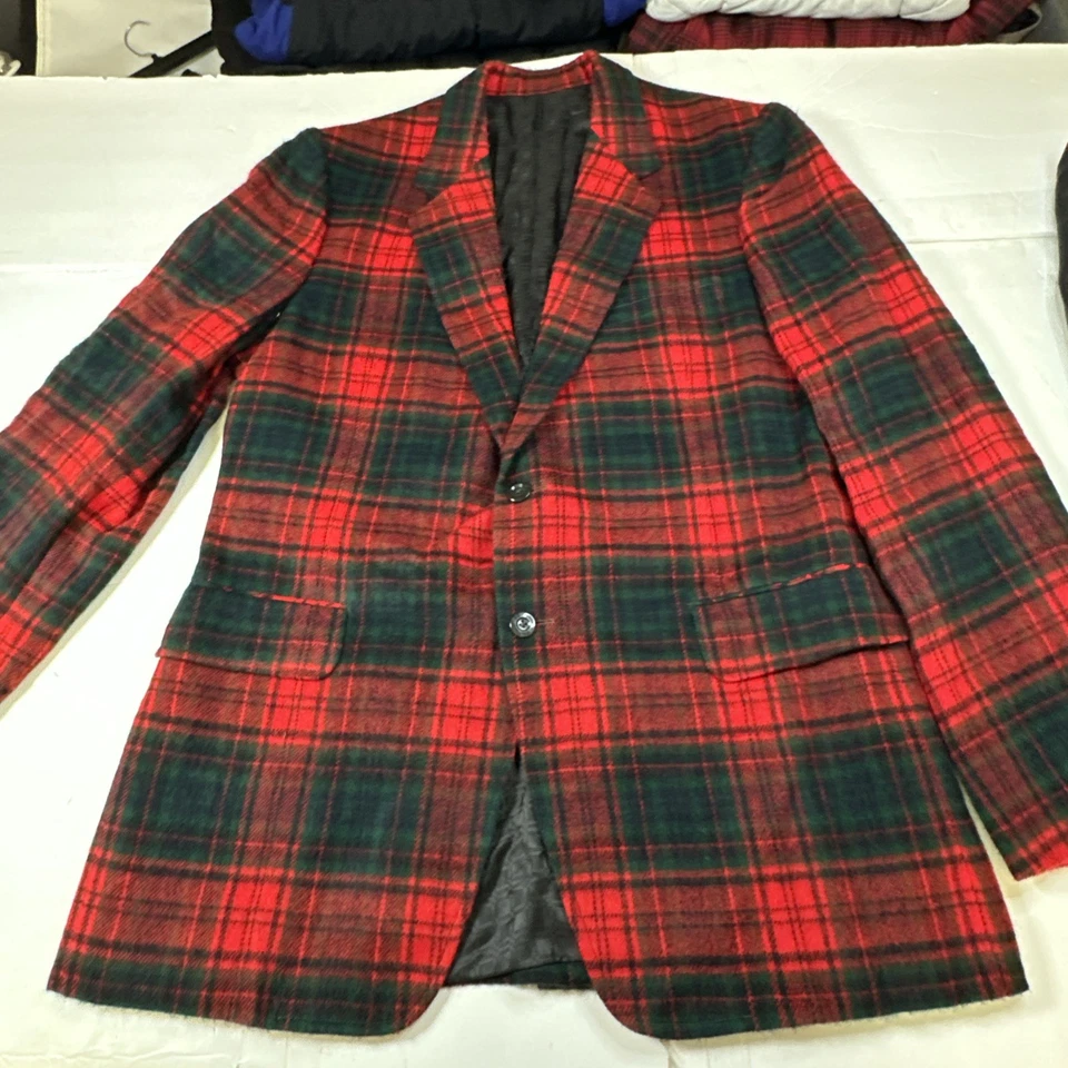 Клетчатая фланель мужской Sport пальто и жилет красный, зеленый, черный 40R - Изображение 2 из 4