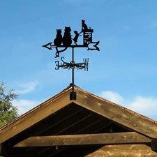 Cat Figurine Weather Vane Animal Wind Vane Decorative Sign Weathervane for