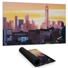 Begin Home Decor C1DM1424SIVHMW 14 x 24 in. Blue Desk Mat - Sunset Over Subwa...
