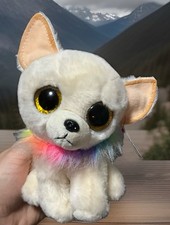 Ty Beanie Boo Chewey Chihuahua Plush 6inch,Rainbow Collar Dog Puppy-2021