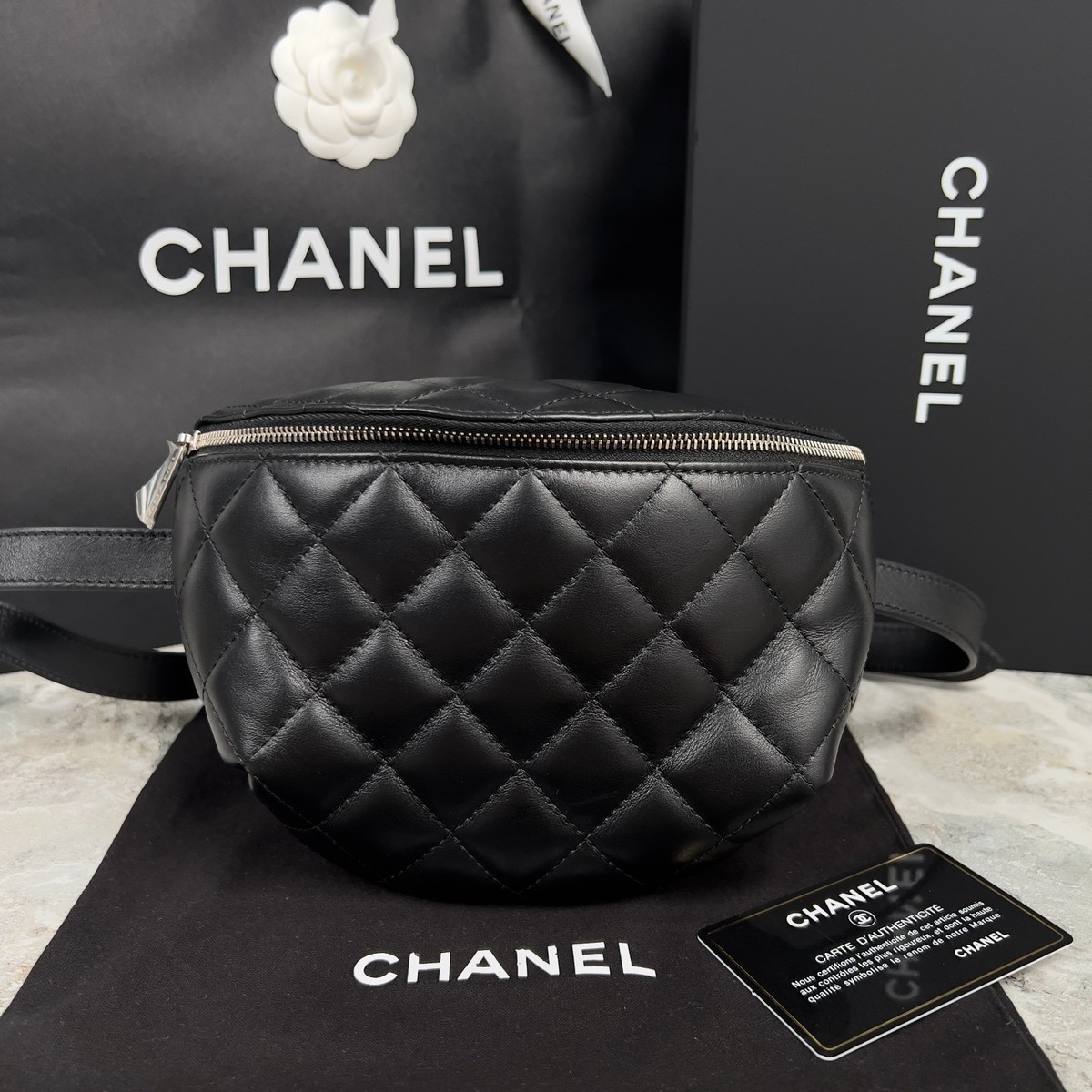 NEW Authentic Chanel Uniform Bumbag Matelasse Quilted Waist Belt