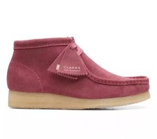 Clarks Originals Ladies WALLABEE BOOT Rose Pink Suede Ankle Boots