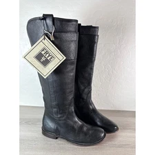 Frye Women’s Paige Black Leather Tall Pull On Riding Boots Size 6 B New with tag