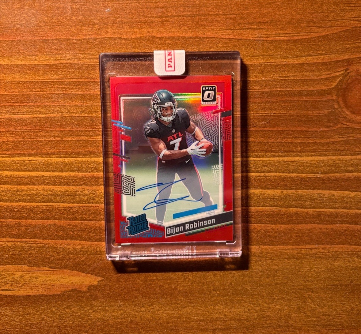 Bijan Robinson 2023 Panini Donruss Optic Rated Rookie Red Prizm Auto /75