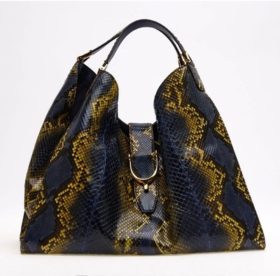 GUCCI VINTAGE Limited Edition Rare Python Large Stirrup Hobo Bag $7400