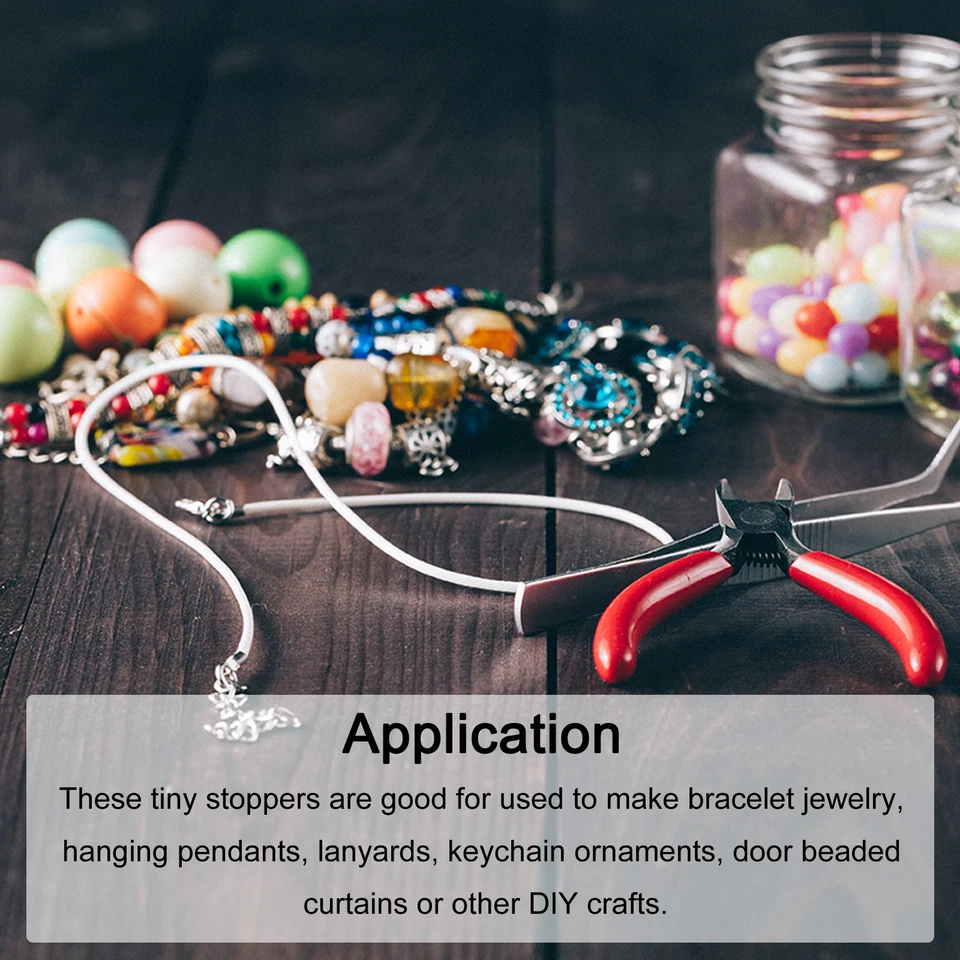 500 piezas cuentas de tubo de prensado de 2x2 mm para fabricación de joyas cuentas espaciadoras de extremo de prensado, plateadas Foto 4 de 4