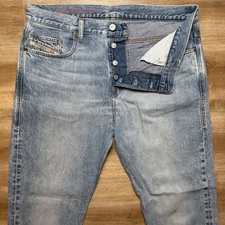 Diesel Jeans Men 34x30 Blue 2020 D-Viker 5 Pocket Tapered Leg Modern Denim 09C66