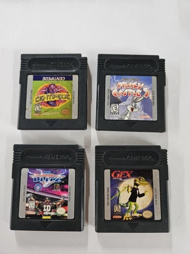 Gameboy Color 4 game lot- Gex, NFL Blitz, Bugs Bunny Crazy Castle 3, Centipede