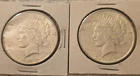 1922 Peace Dollar $1 Silver Coins Lot of 2 Uncertified Business Strike