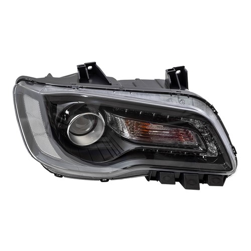 Passenger Halogen Headlight Assembly w/ Black Bezel for 15-17 Chrysler 300 Sedan