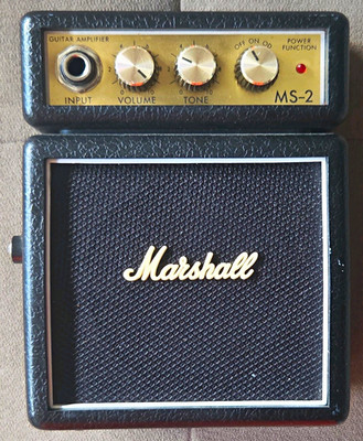 Marshall MS-2 Micro Amp Portable Mini Guitar Amplifier Black Tested Working