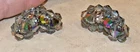 Vintage  AB Faceted Crystal Bead Silvertone Post Earrings Costume Jewelry